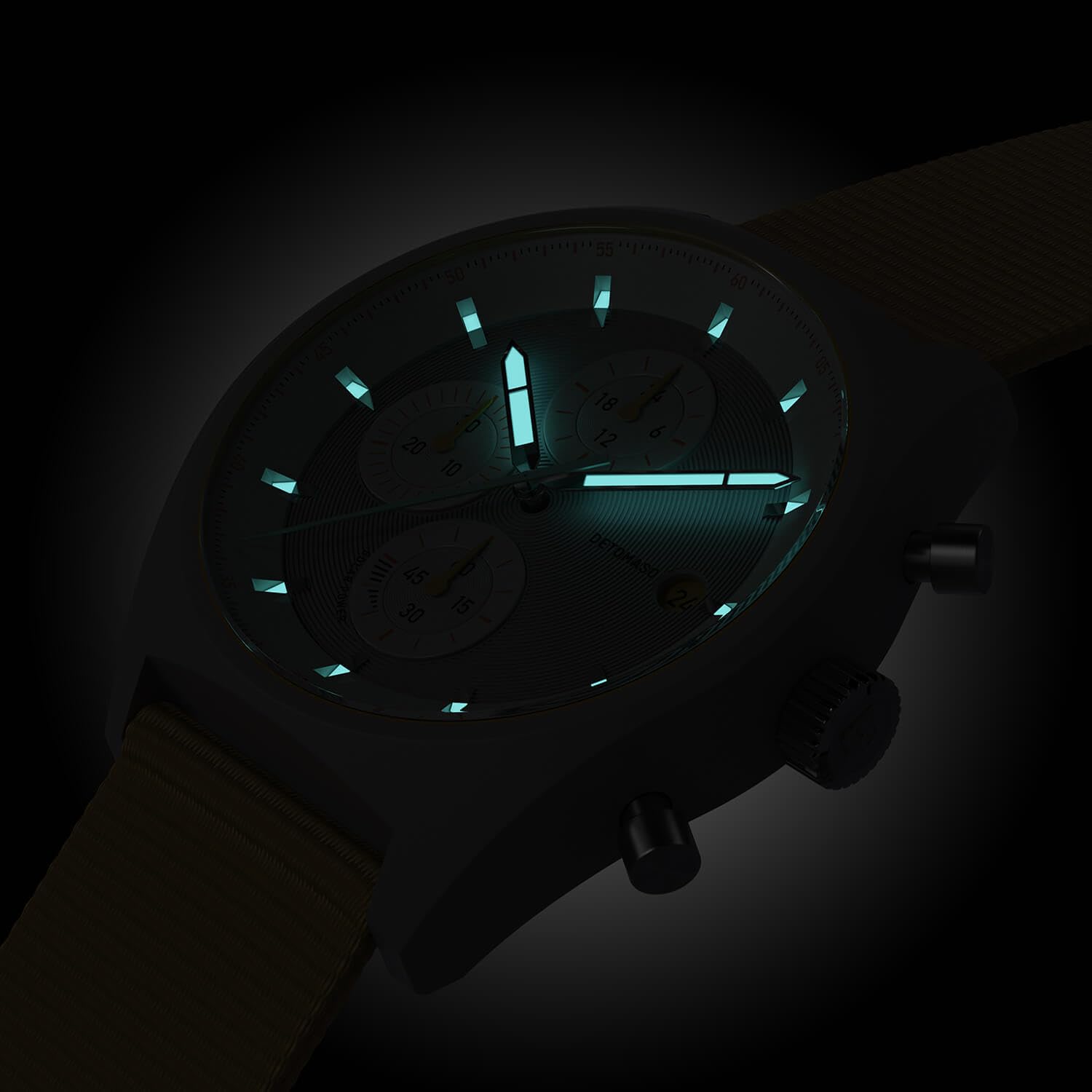 Мужские часы Аналоговые DeTomaso Chrono Solar Cерый Желтый, фото №3 Мужские часы Аналоговые DeTomaso Chrono Solar Cерый Желтый, фото №3