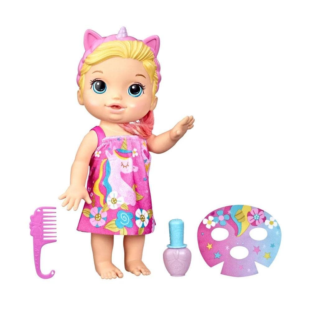 Кукла Baby Alive Baby 32.5 см Bathing Unicorn Makeup and Magic Nails Блондинка Multicolor, фото №1
