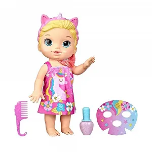 Лялька Baby Alive Baby 32.5 см Bathing Unicorn Makeup and Magic Nails Блондинка Multicolor - Фото 1