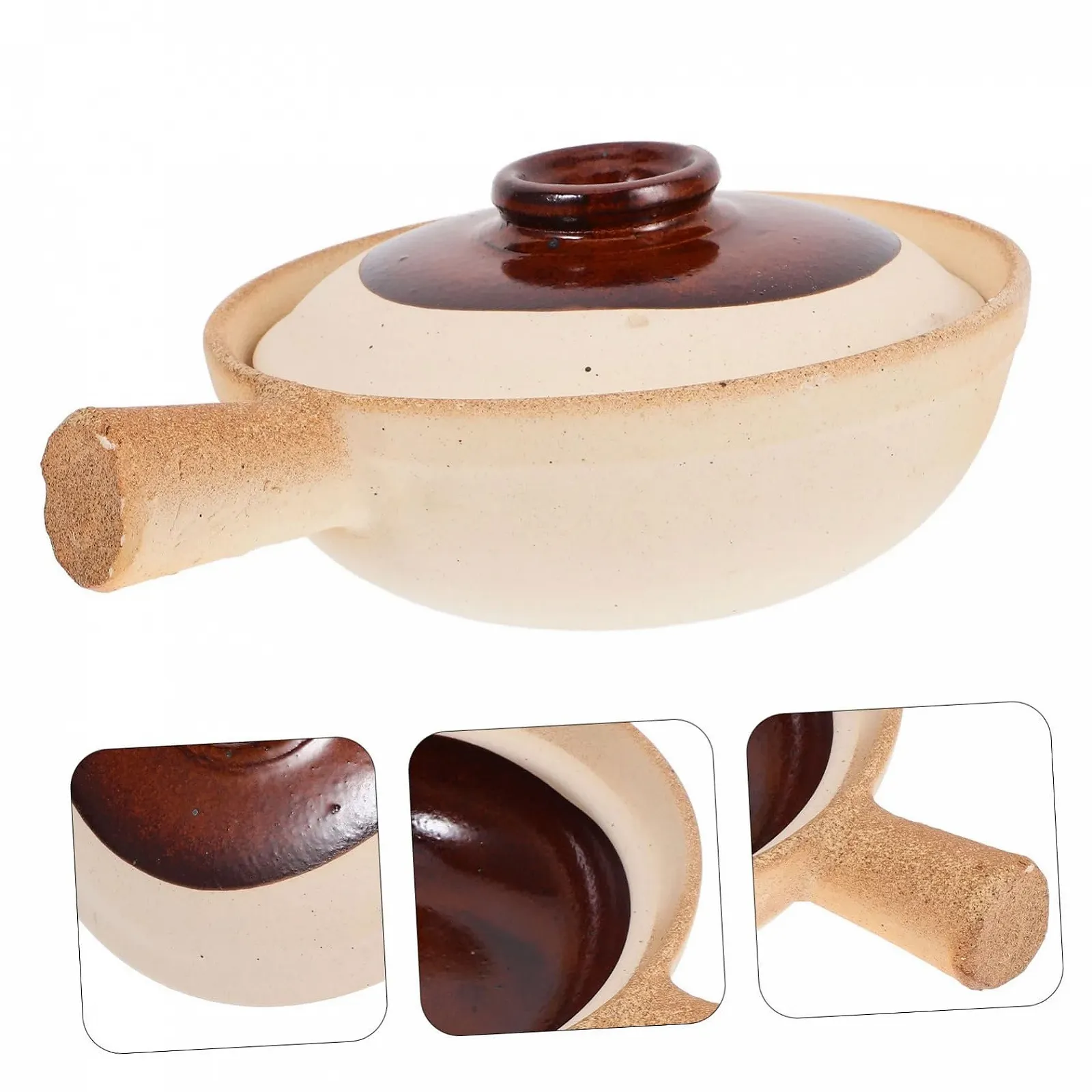 Горщик VALICLUD теракотовий керамічний з кришкою для духовки супів та тушкування компактний, фото №9