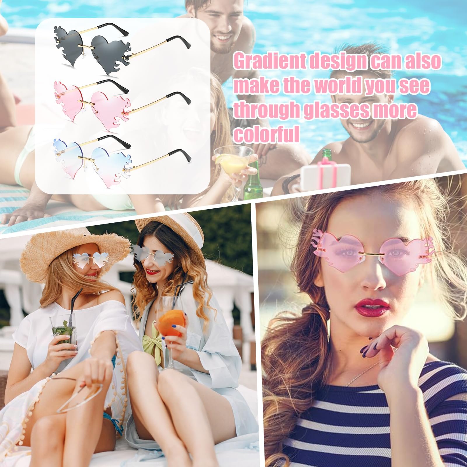 Сонцезахисні окуляри Серце Liekadijiae Червоний, фото №7