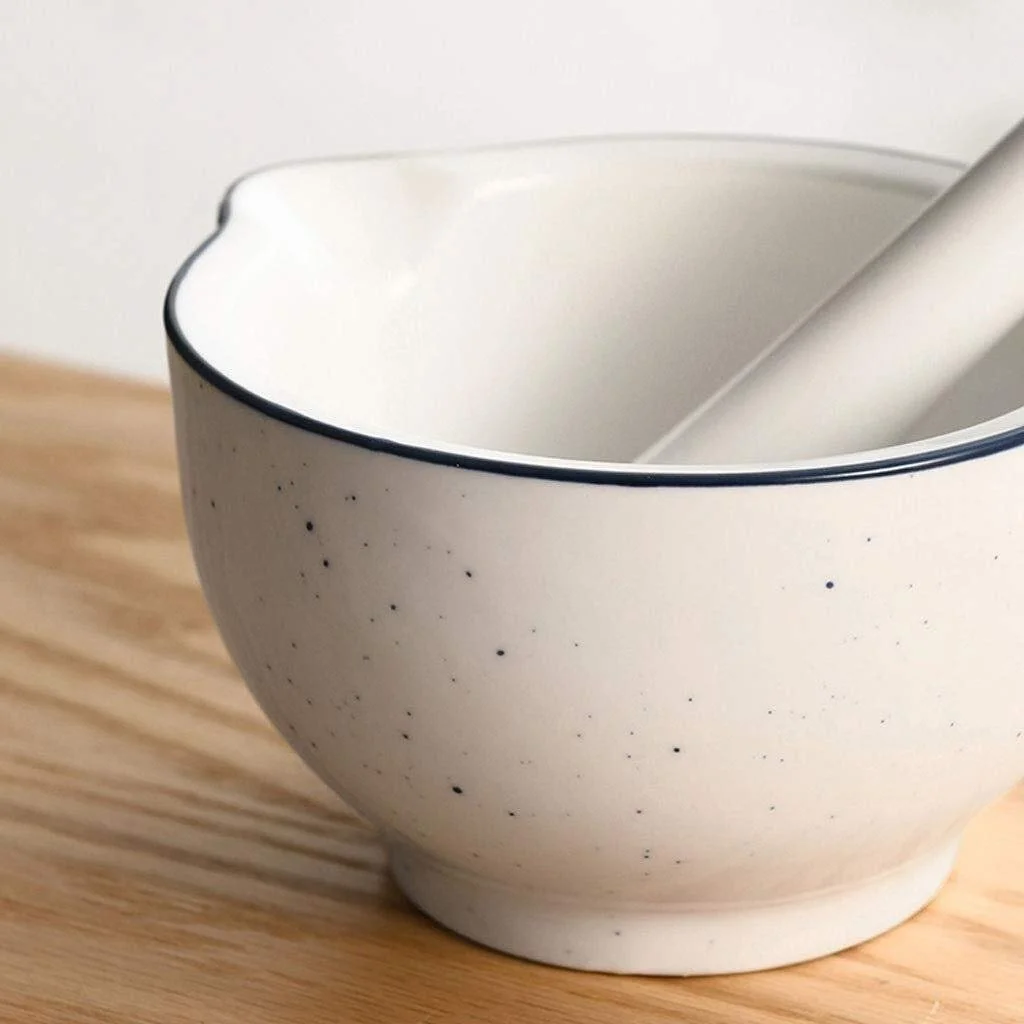 Ступка і товкачик керамічна ступка і товкачик порцеляновий подрібнювач спецій, миска, песто, фото №5