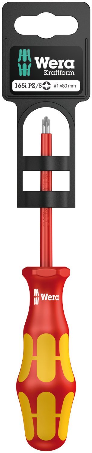 Изолированная отвертка Wera 165 i PZ/S VDE PlusMinus (Pozidriv/Slotted) № 80 1 шт. 05100021001, фото №1 Изолированная отвертка Wera 165 i PZ/S VDE PlusMinus (Pozidriv/Slotted) № 80 1 шт. 05100021001, фото №1