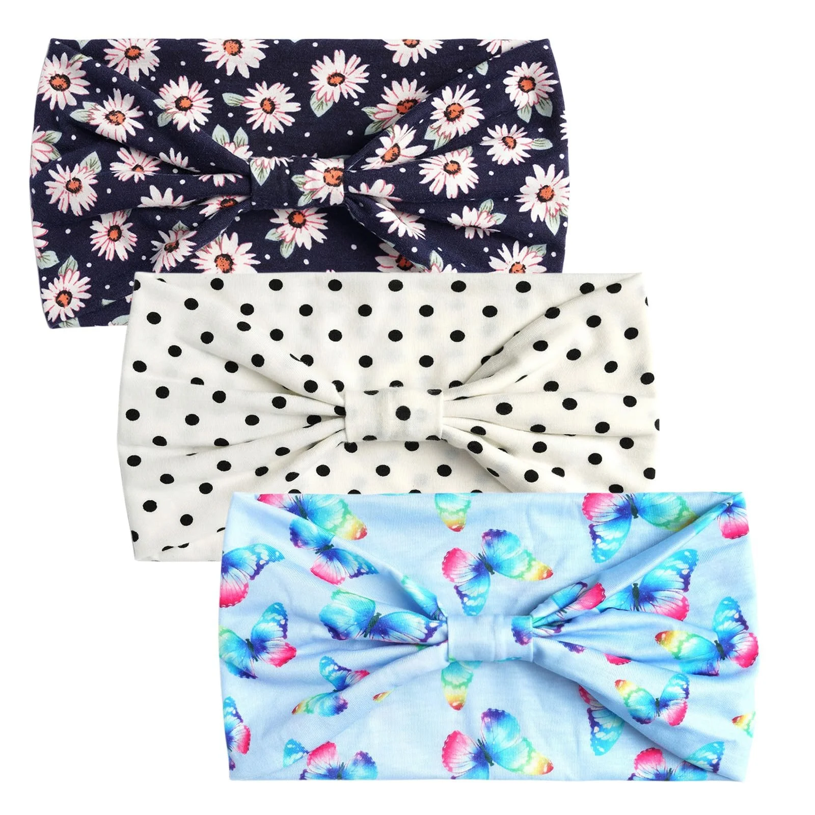 Пов'язка на голову Спортивна Жіноча 3 шт Еластична Бавовняна Широка, фото №2 Пов'язка на голову Спортивна Жіноча 3 шт Еластична Бавовняна Широка, фото №2