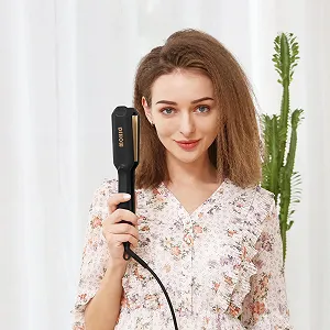 Випрямляч-гофре для волосся DSHOW керамічний 1.5 дюйма швидке нагрівання Чорний synthetic.ua - Фото 1