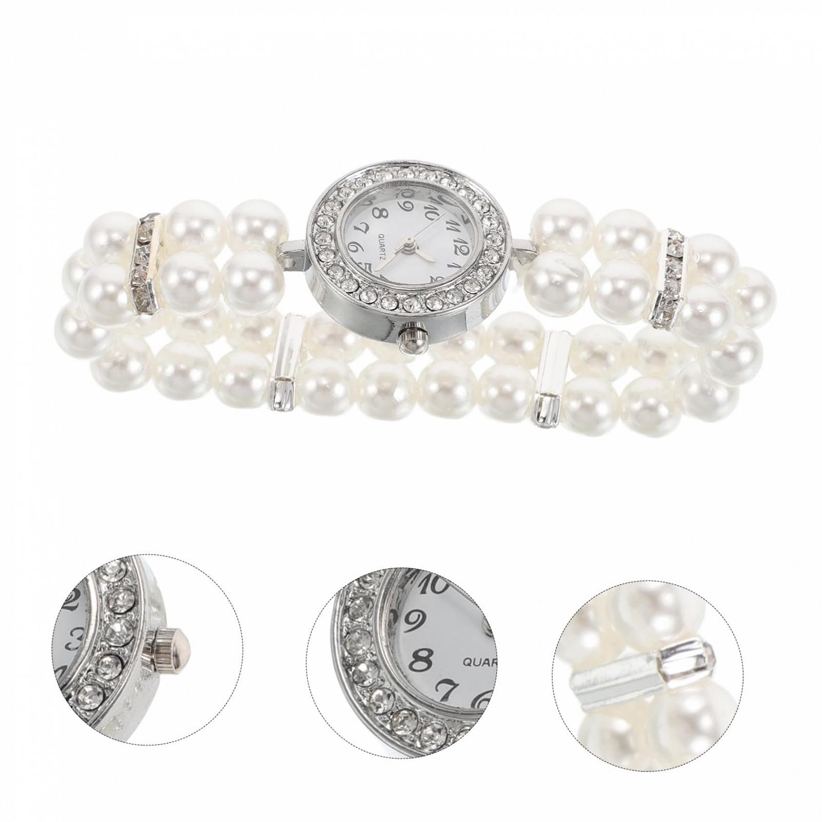 Ювелирные часы-браслет с жемчугом PartyKindom Винтажные часы Золотые часы Reginald Bling Watch Minnowxy, Белый, фото №8 Ювелирные часы-браслет с жемчугом PartyKindom Винтажные часы Золотые часы Reginald Bling Watch Minnowxy, Белый, фото №8