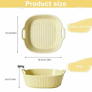 Форма для выпечки керамическая прямоугольная для лазаньи с ручками 23.8 x 13.2 x 5.2 см synthetic.ua - Фото 1