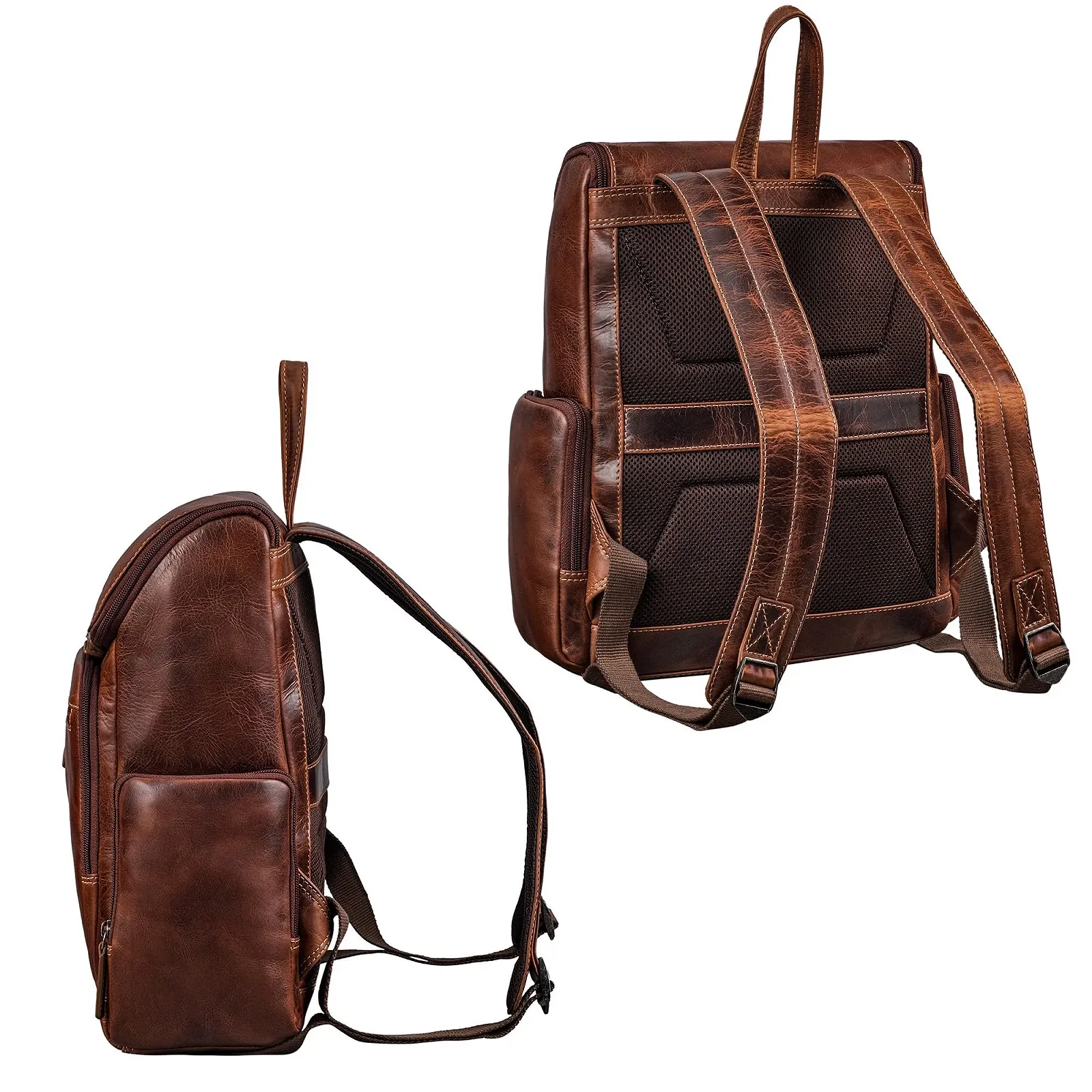Рюкзак для ноутбука STILORD Giacomo Business Leather 13-14 Inch Salerno Коричневый, фото №6
