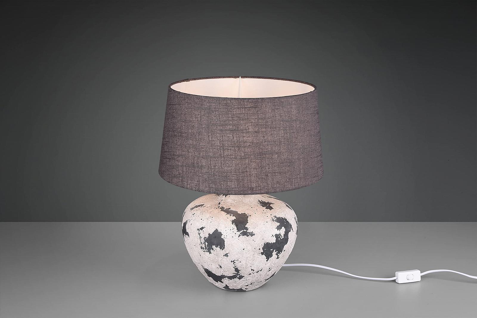 Настільна лампа Reality Leuchten Bay R50953811 Керамічна Сіра Тканинний плафон Сіра 1x E14, фото №3