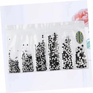 Стразы для ногтей FRCOLOR 1364 штук, украшения с блестками, самоклеящиеся наклейки, бисер, камни, аксессуары для ногтей, черный synthetic.ua - Фото 1