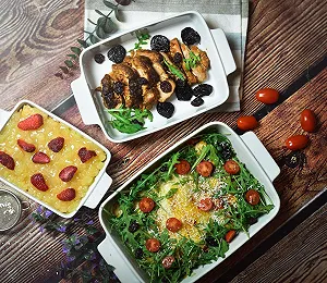 Набір форм для запікання Sendez з 3 шт керамічні 2.2 л 1.4 л 0.8 л synthetic.ua - Фото 1