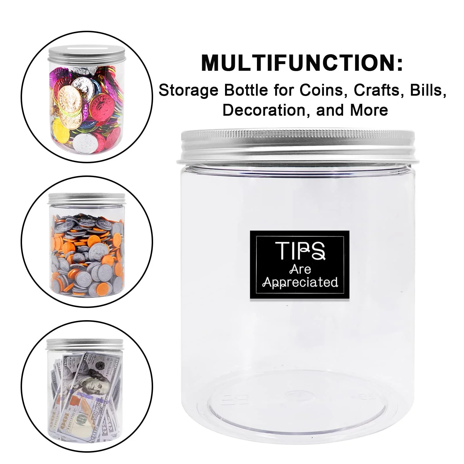 Скарбничка велика прозора пластикова 1.8 л Прозорий, фото №5