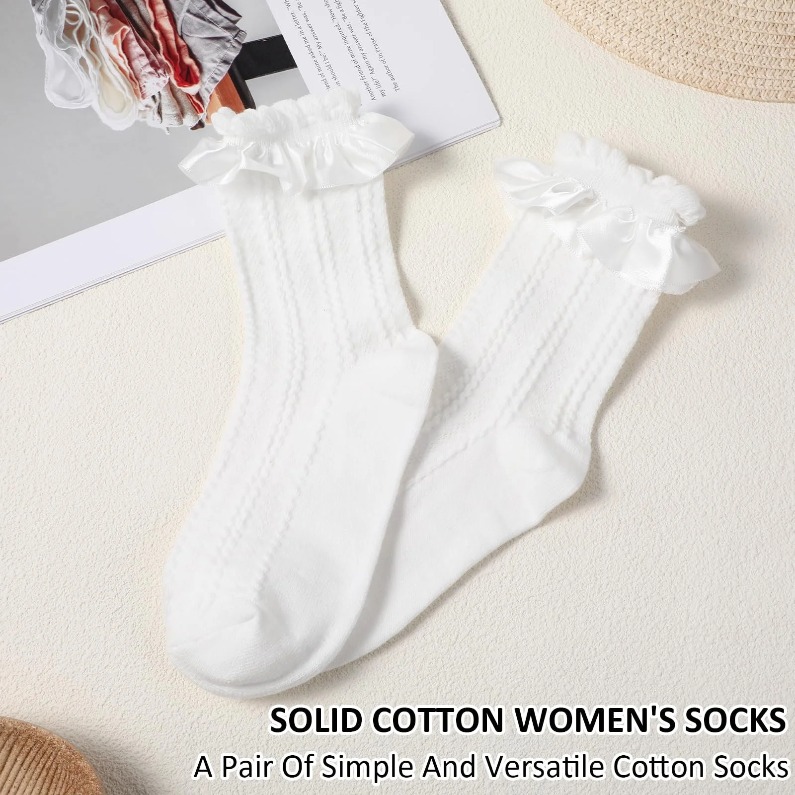 Шкарпетки з рюшами Mabor Білі, 3 пари, фото №5