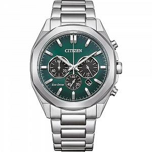 Чоловічий годинник CITIZEN CA4590-81X з аналоговим кварцовим механізмом, стальний ремінець, зелений, браслет - Фото 1