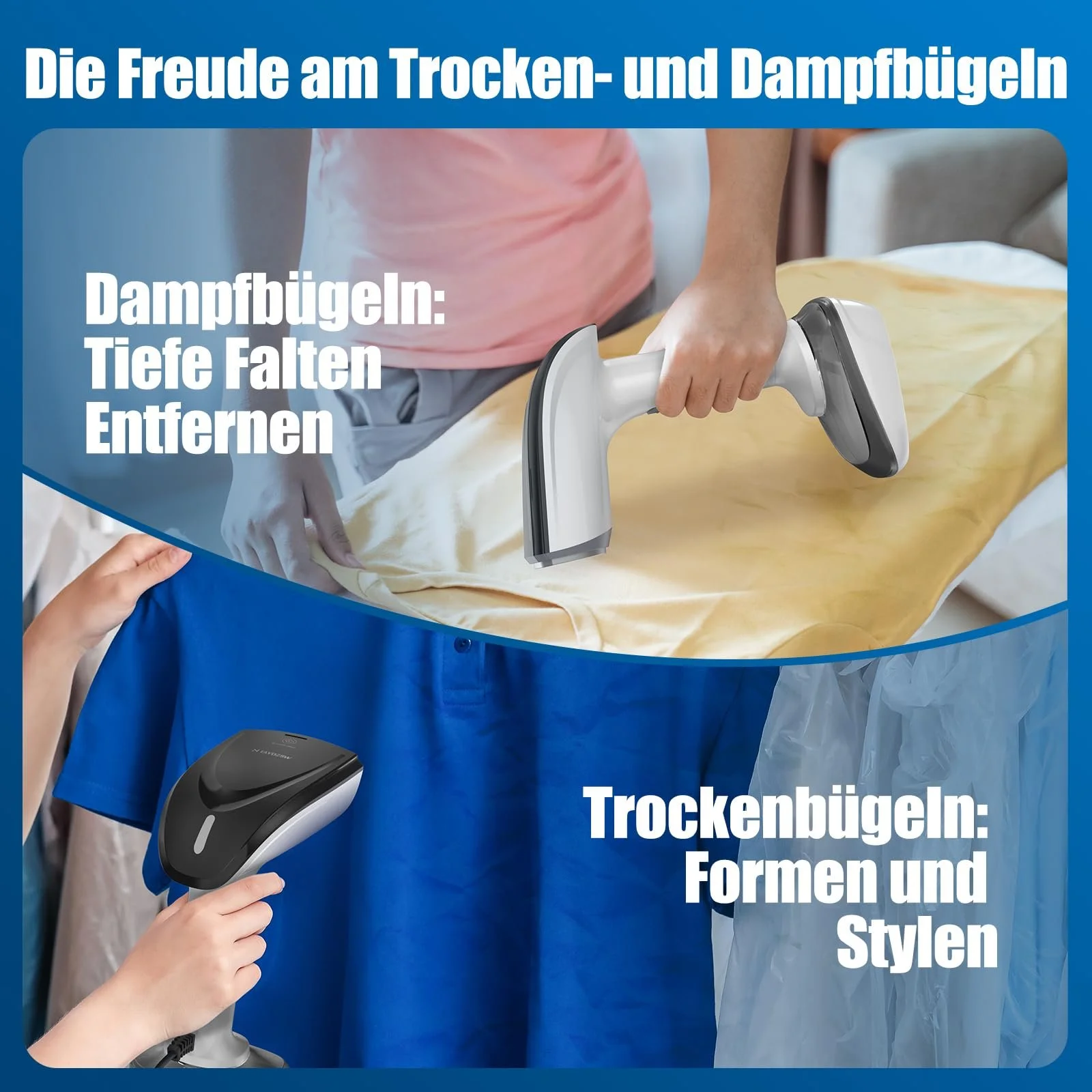 Вертикальний відпарювач 1800W 20г/хв 300мл 220V Портативний 2-в-1, фото №6