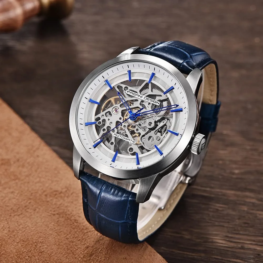 Автоматические часы Pagani Design 2024 Skeleton, мужские, из нержавеющей стали, кожаный ремешок, серия Pointer, фото №2 Автоматические часы Pagani Design 2024 Skeleton, мужские, из нержавеющей стали, кожаный ремешок, серия Pointer, фото №2