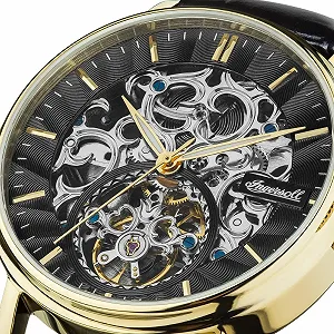 Мужские Автоматические Часы Ingersoll The Charles 1982 44 мм, Черный Скелетонированный Циферблат, Ремешок из Кожи I05802B synthetic.ua - Фото 1