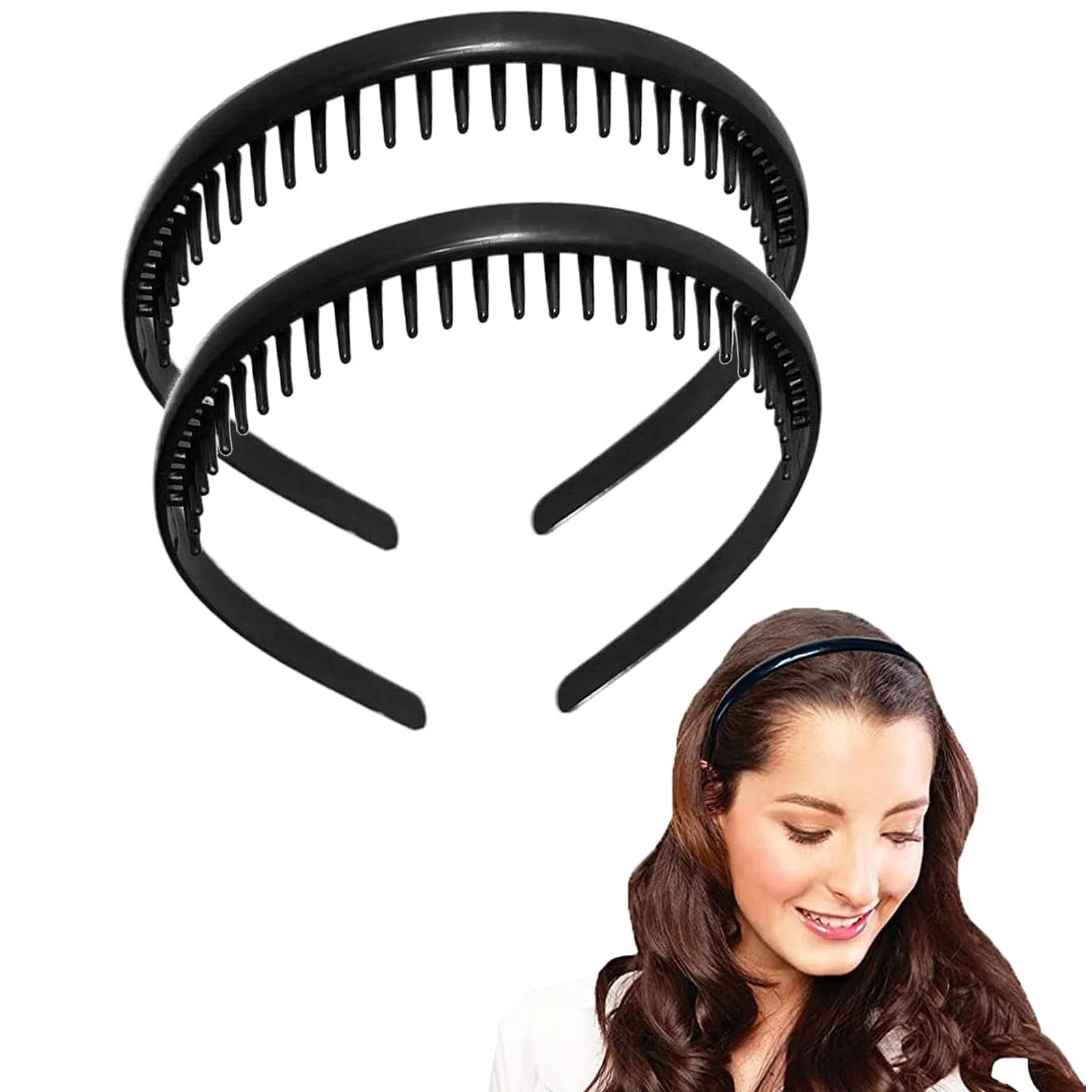 Унісекс Обруч для волосся з зубцями 2 шт, фото №1