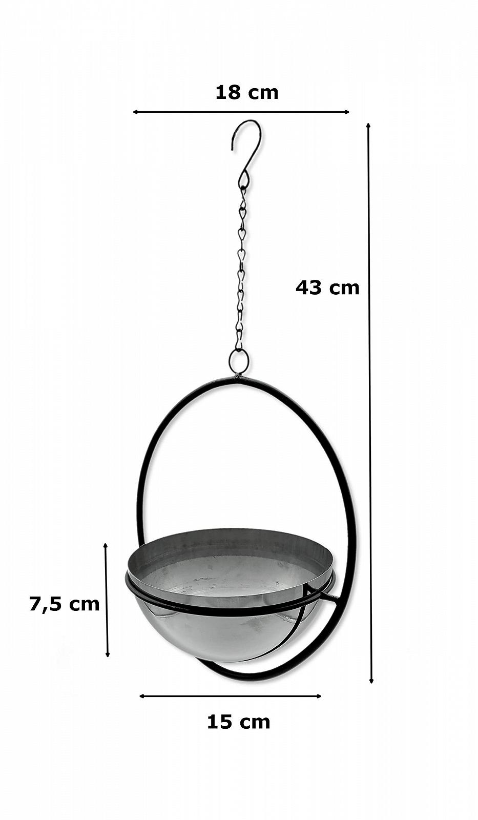 Підвісний кошик DARO DEKO 18 x 43 см Метал Чорний/Сріблястий, фото №3