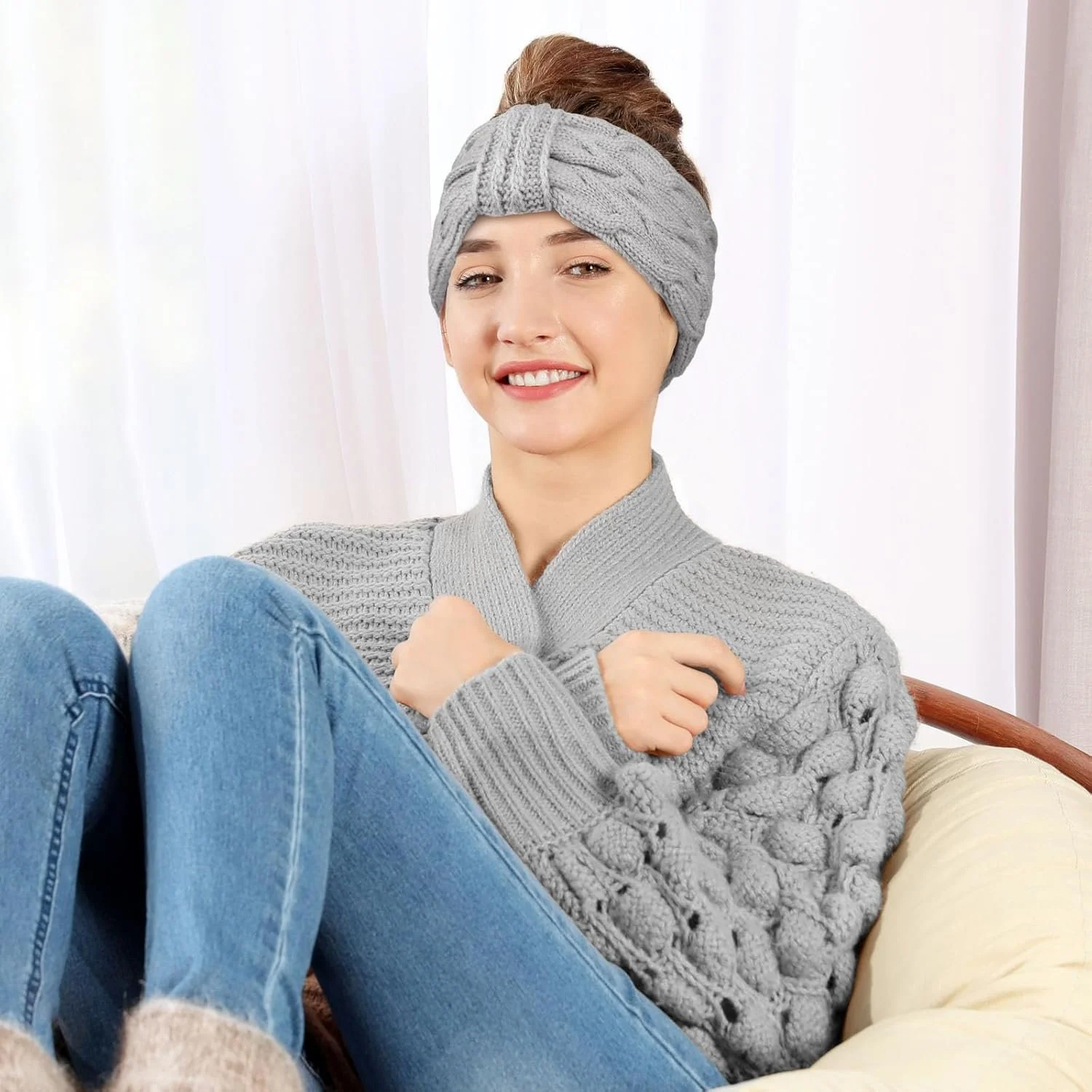 В'язана Пов'язка на Голову для Жінок, фото №2 В'язана Пов'язка на Голову для Жінок, фото №2