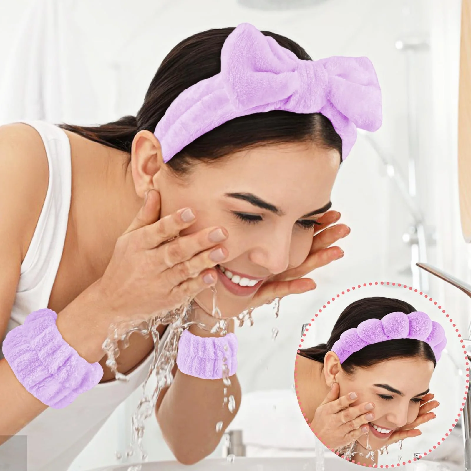 Пов'язка для СПА для вмивання обличчя для жінок, фото №3
