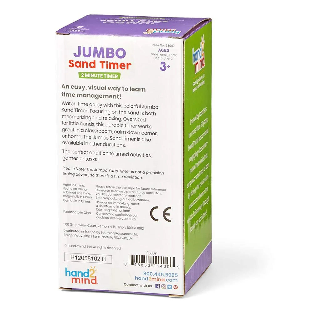 Пісочний годинник Learning Resources Jumbo 2 хвилини гумові ковпачки, фото №8 Пісочний годинник Learning Resources Jumbo 2 хвилини гумові ковпачки, фото №8