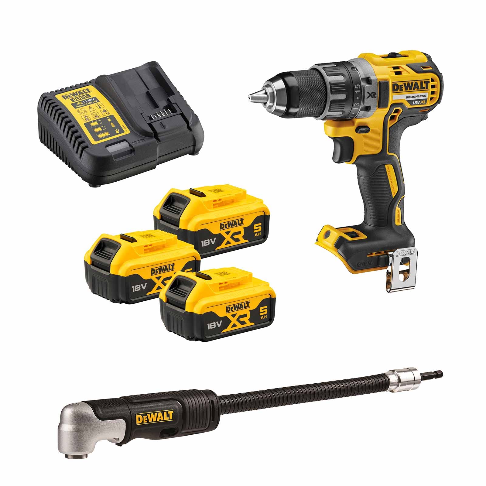 Аккумуляторная дрель DeWALT DCD791P3A-QW с батареями и аксессуарами 18 В, фото №1