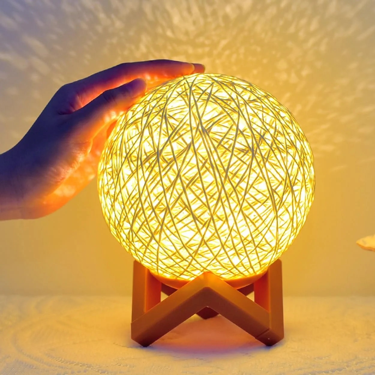 Настільна лампа Meichoon Rattan Ball LE16 USB, фото №3