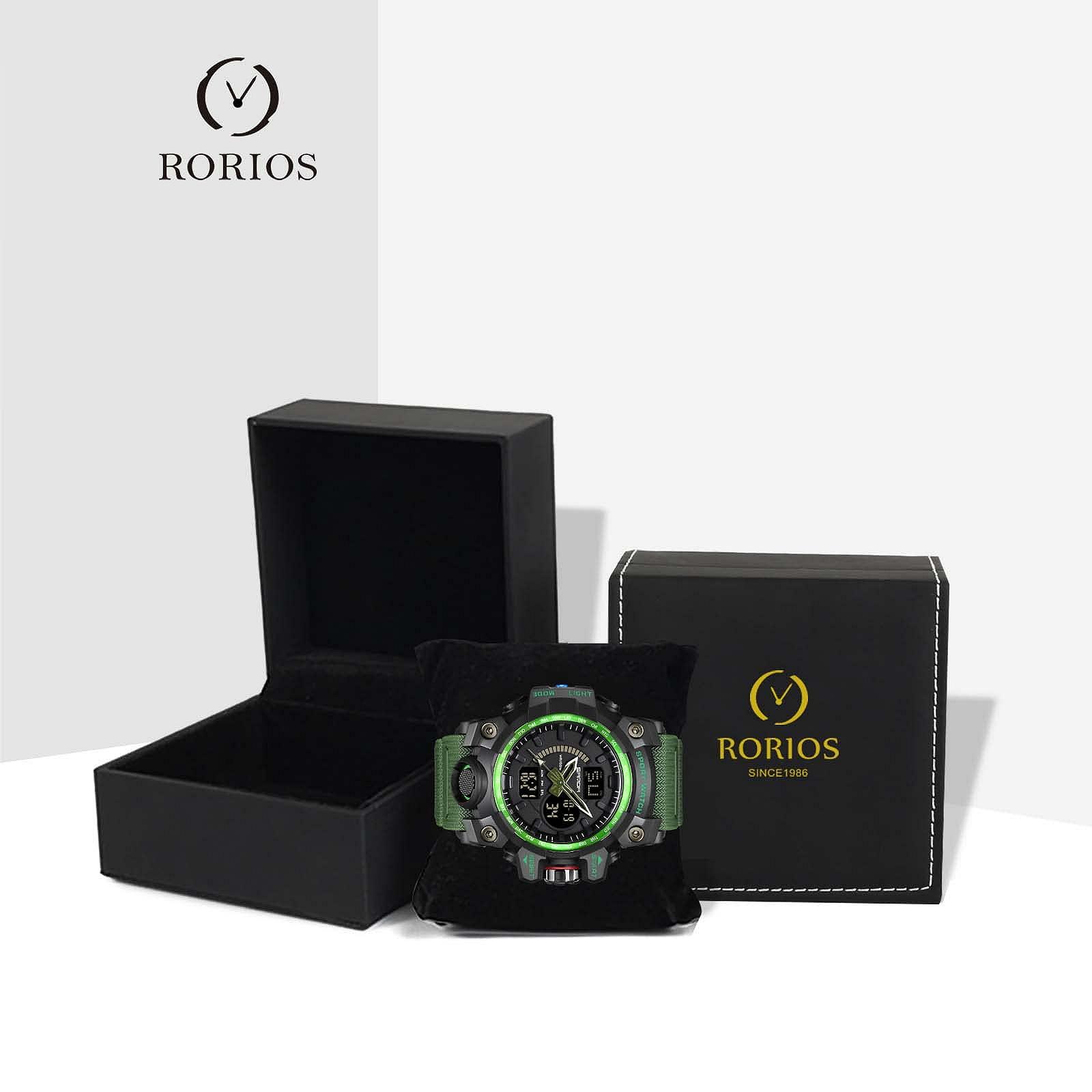 Часы rorios Унисекс Digital Military Спортивные Черный Зеленый A Ремешок, фото №7