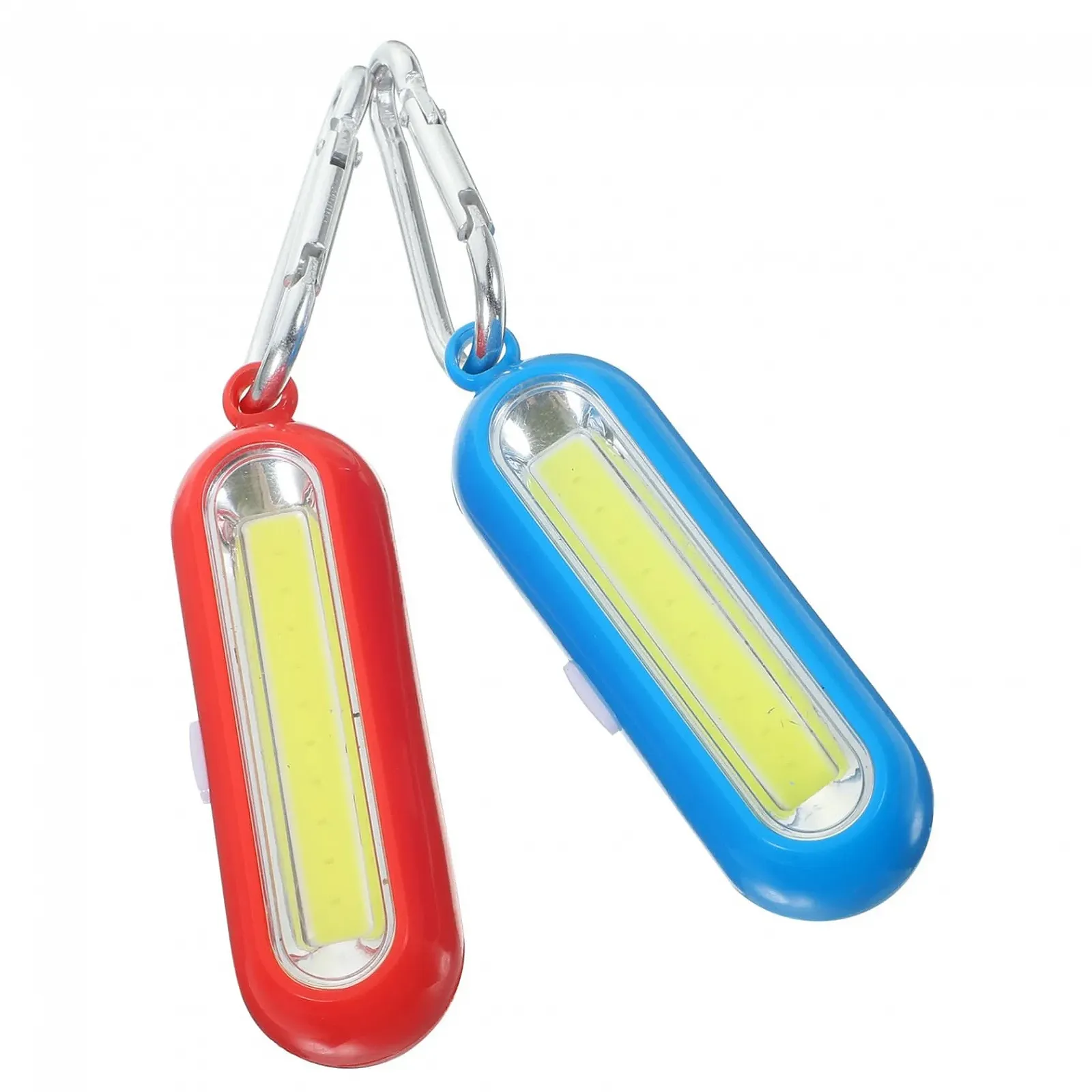 Ліхтарик-брелок Homoyoyo 2 шт. Світлодіодний портативний аварійний для активного відпочинку, зручний і міцний, червоний і синій, без батареї, фото №1