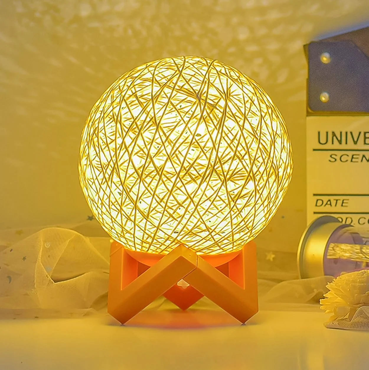 Настільна лампа Meichoon Rattan Ball LE16 USB, фото №5