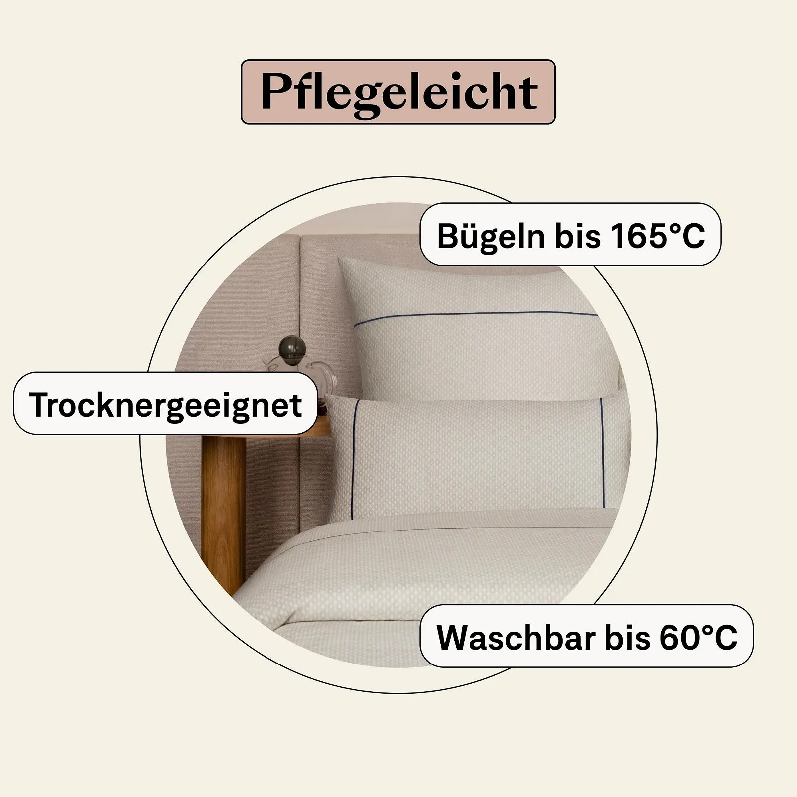 Постільна білизна Amqua Сатин 135 x 200 см з візерунком, наволочка 80 x 80 см Aura, фото №9
