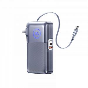 Павербанк-адаптер Remax CP-5 с вилками EU/UK и кабелем / 10000 мАч / 35 Вт / USB-C + USB-A / PD + QC / Черный synthetic.ua - Фото 1