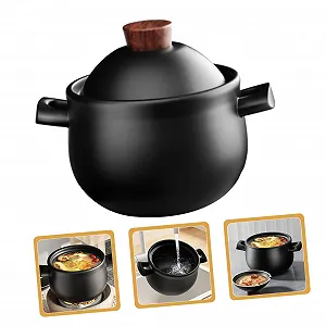 Кастрюля Ceramic Cooking Pot 1.8 л керамическая с крышкой synthetic.ua - Фото 1