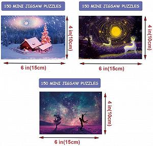 Набор пазлов Mini Puzzles 150 элементов 3 шт. Пейзажи 15 х 10 см synthetic.ua - Фото 1