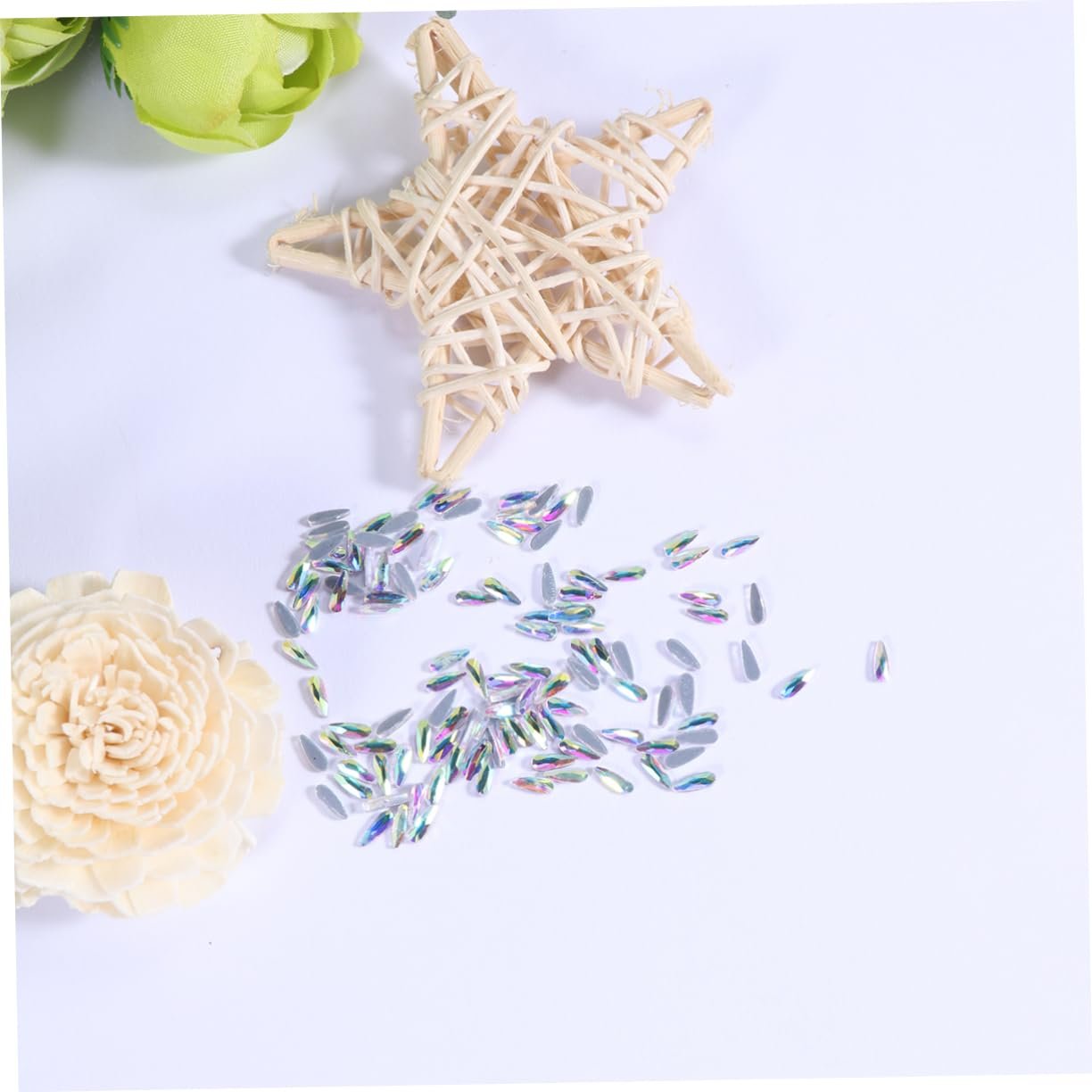 Стрази для нігтів Beavorty 144шт Крапля дощу Райдужний, фото №6