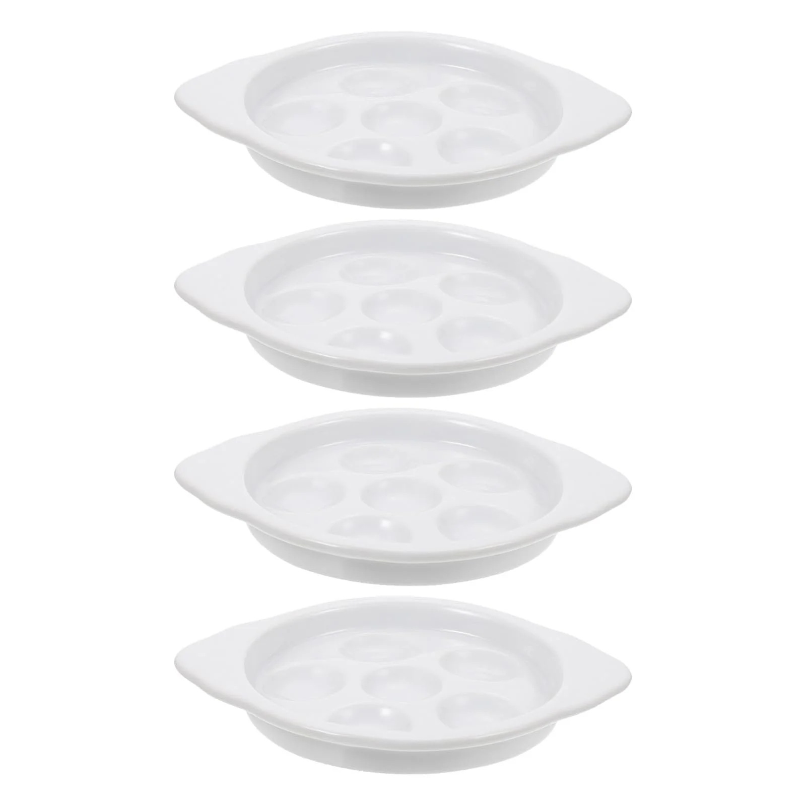 Набор посуды для подачи улиток GLEAVI 4 предмета керамический 17,8 cm французская форма для запекания белый, фото №1