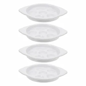 Набір посуду для подачі равликів GLEAVI 4 предмети керамічний 17,8 cm французька форма для запікання білий - Фото 1