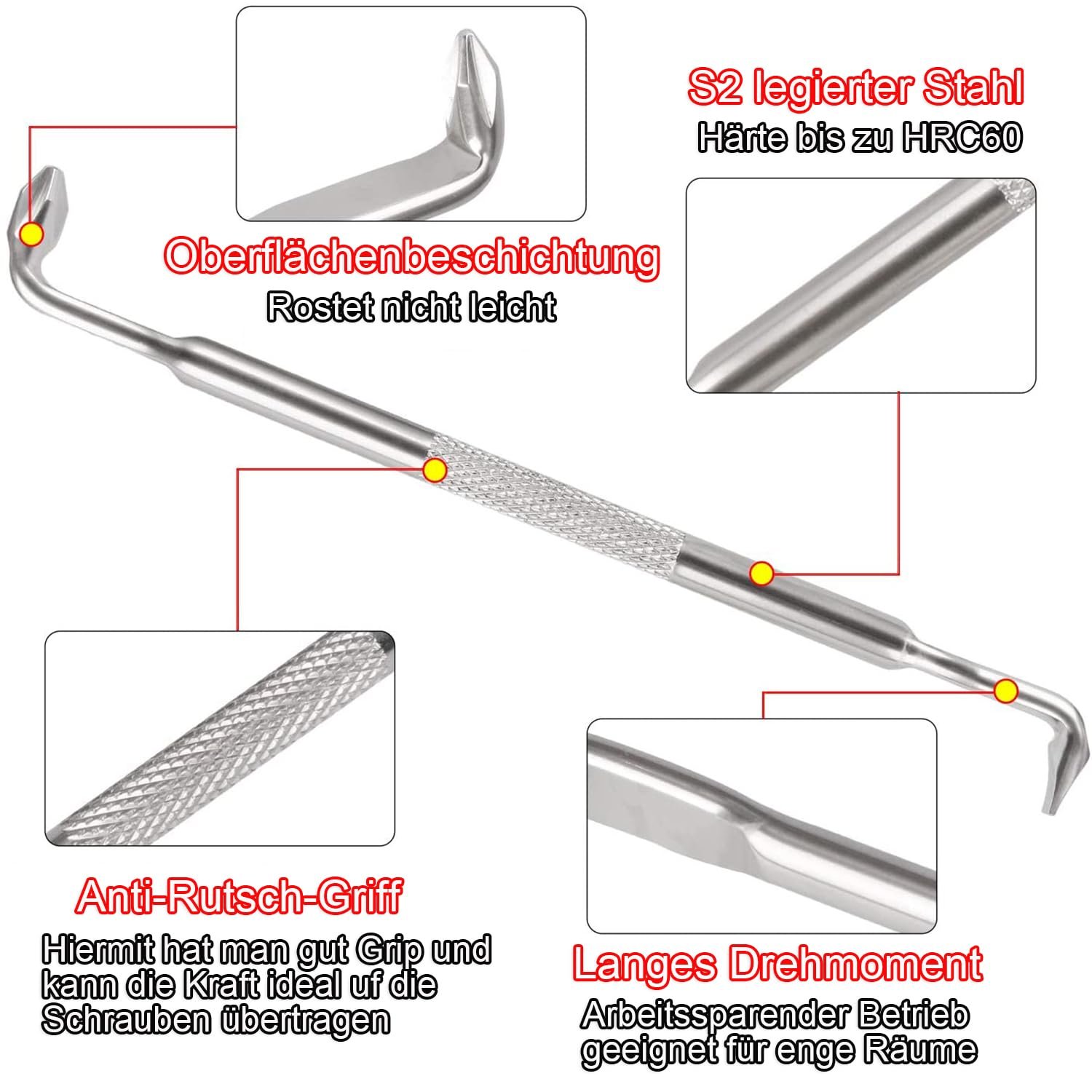 Набір викруток Allen з шліцом Phillips, дві частини, 130 мм, 90 градусів, плоска головка з подвійною головкою зі сталі S2, типу Z, фото №4 Набір викруток Allen з шліцом Phillips, дві частини, 130 мм, 90 градусів, плоска головка з подвійною головкою зі сталі S2, типу Z, фото №4