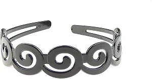 Обруч Glamour Girlz Широкий Трафаретный Вырез Волны (Черный) - Фото 1