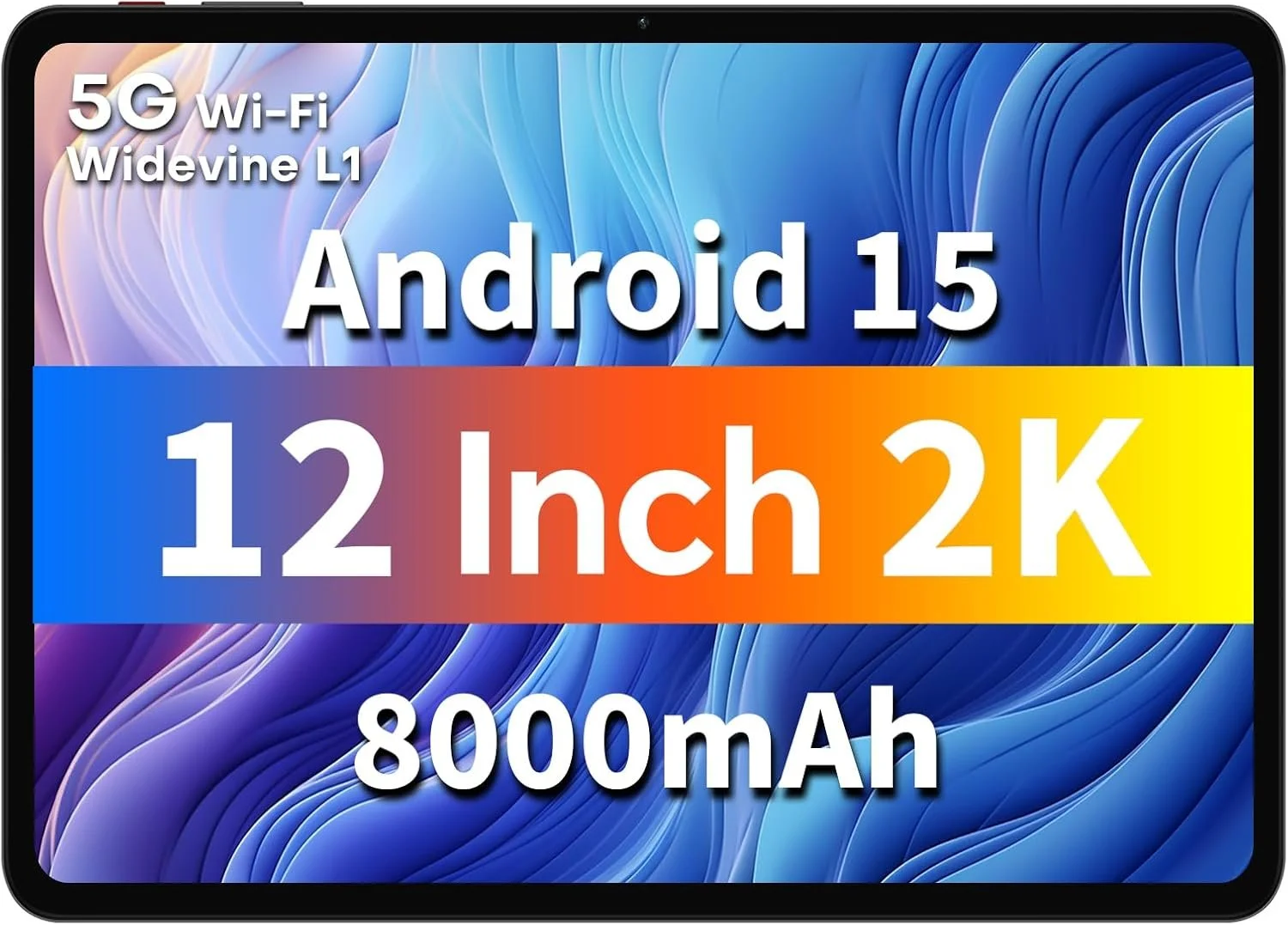Планшет ODEA A12 12" (4+8)/128Гб 5G 8-ядер Android 15 8000 мАг Чорний-блакитний, фото №1