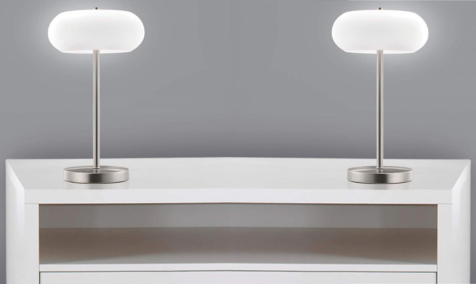 Настольная лампа Trango Miami 2017-92 LED матовый никель сатинированное стекло 5 Вт 3000 K теплый белый, фото №1