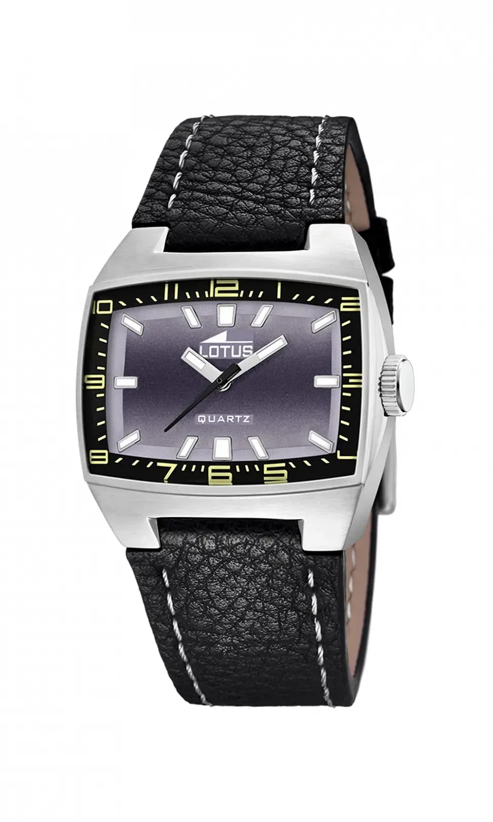 Мужские часы Lotus Silver 15879/8, серебристый корпус из нержавеющей стали, черный кожаный ремешок, черный, браслет, фото №1 Мужские часы Lotus Silver 15879/8, серебристый корпус из нержавеющей стали, черный кожаный ремешок, черный, браслет, фото №1