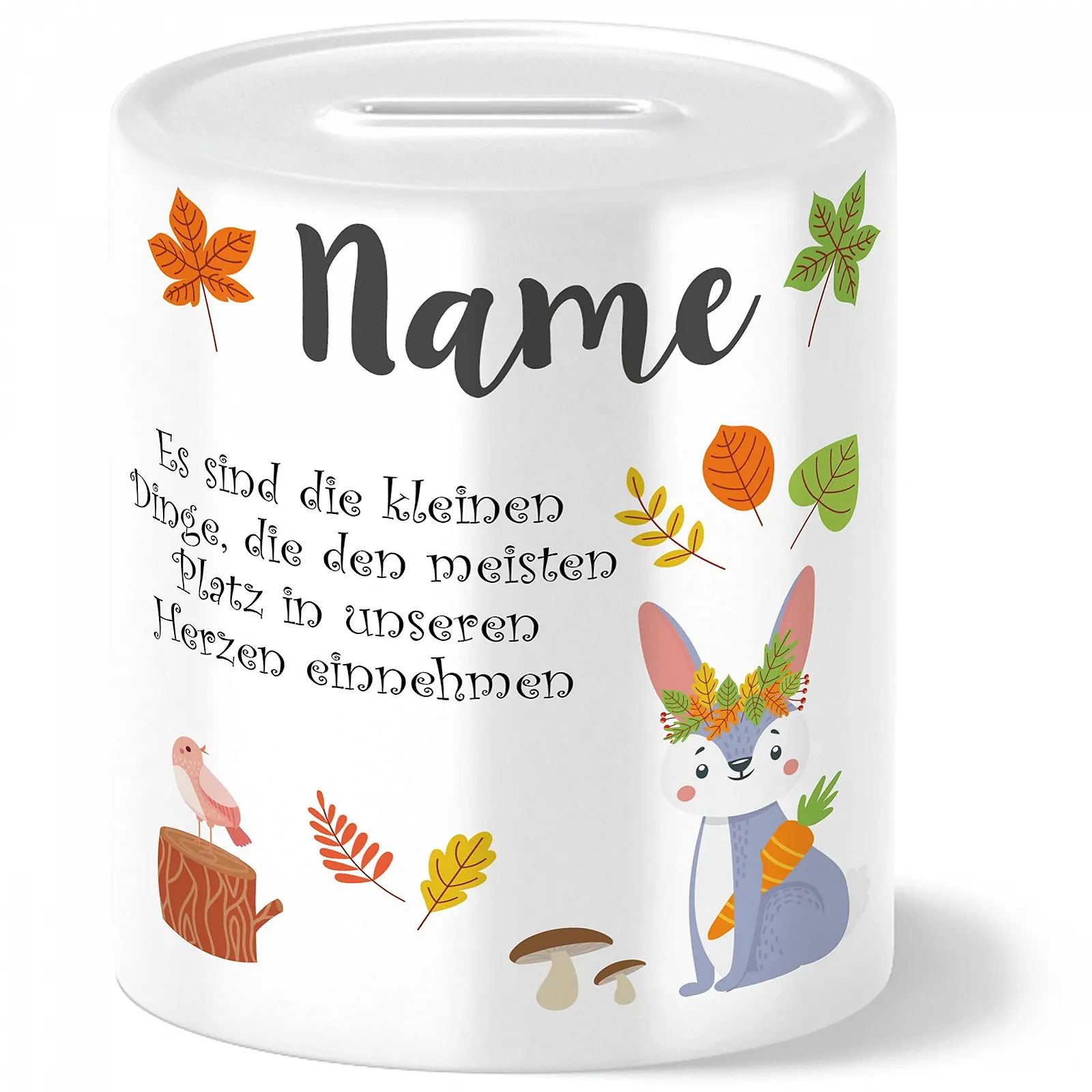 Скарбничка Autumn Rabbit керамічна іменна, фото №1