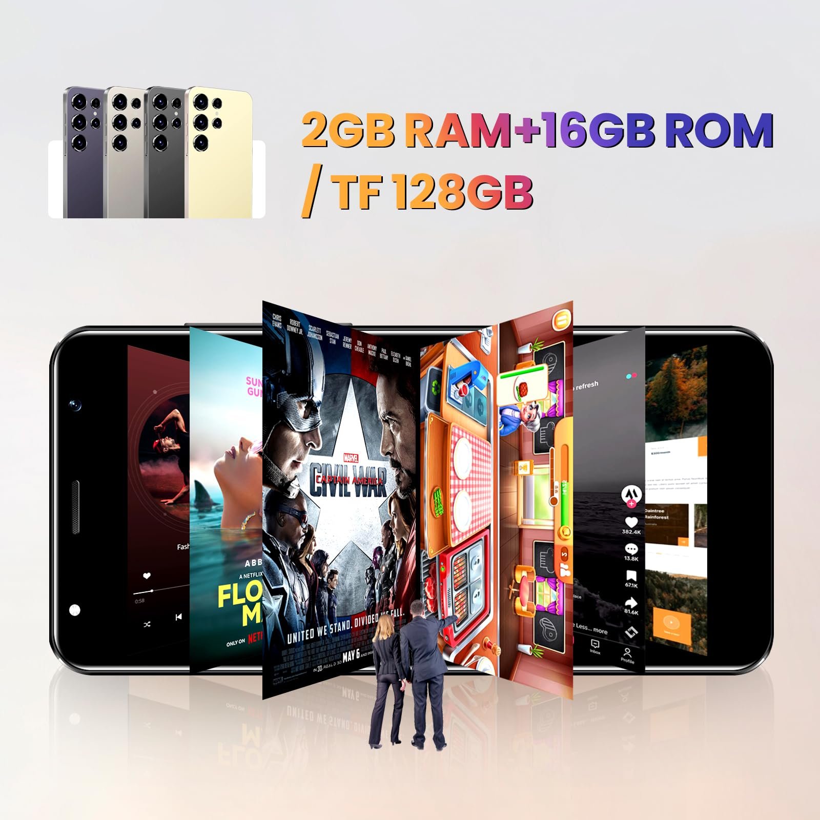 Смартфон 6.3" 4G 2GB RAM 16GB Brown, фото №6