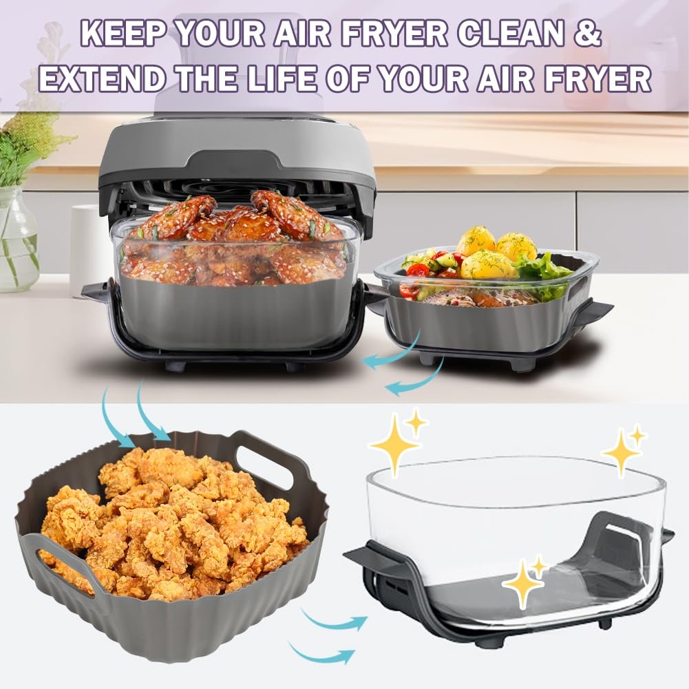 Набор силиконовых форм для мультипечи BYKITCHEN для Ninja CRISPi FN101EU 3.8 л + 1.4 л 2 шт., фото №3