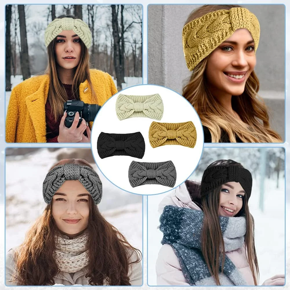 В'язана Пов'язка на Голову Жіноча Зимова Тепла, фото №6