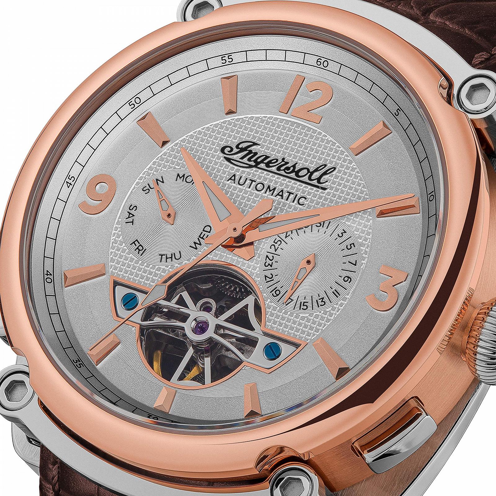 Чоловічий Автоматичний Годинник Ingersoll The Michigan 45mm з Відкритим Циферблатом і Шкіряним Ремінцем, фото №2