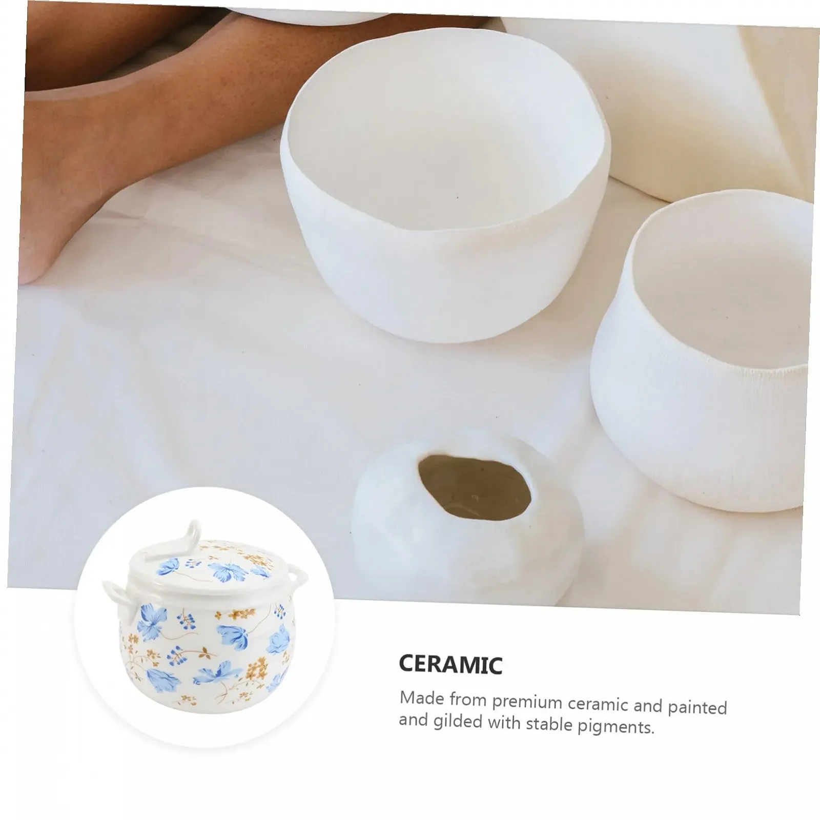 Кастрюля керамическая Orchid Design с крышкой термостойкая, фото №4