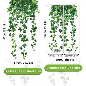 Наклейка на стіну milaosk Hanging Green Leaves самоклейна synthetic.ua - Фото 1